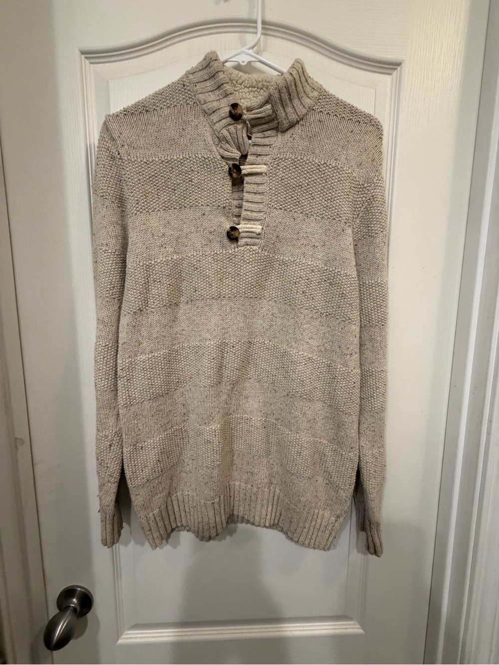 Cat & Jack women’s Beige Knit Zip-Style Pullover Sweater